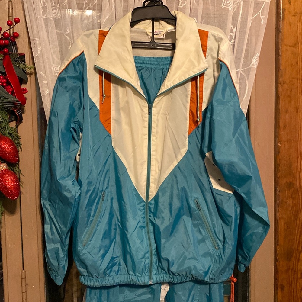 Vintage Reebok Tracksuit 80’s/90’s  2-Piece Jacket Pants XL Windbreaker Rare